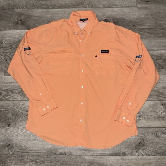 Southern Marsh Other - Southern Marsh Shirt Mens XL Orange Long Sleeve Vented Performance Fish Outdoor